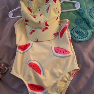 GAP Yellow Watermelon Print Kids Swim One Piece